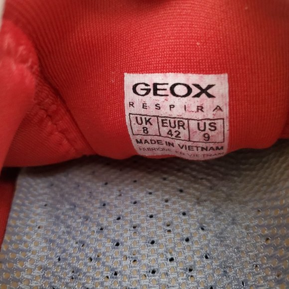 New Geox Respira Red Suede Walking Shoes Men US Size 8 Italian Patent - Picture 8 of 9